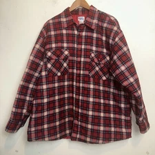 Vintage Sports Afield Men’s 2XL Plaid Quilted Flannel Shirt Shaket Red Cowboy