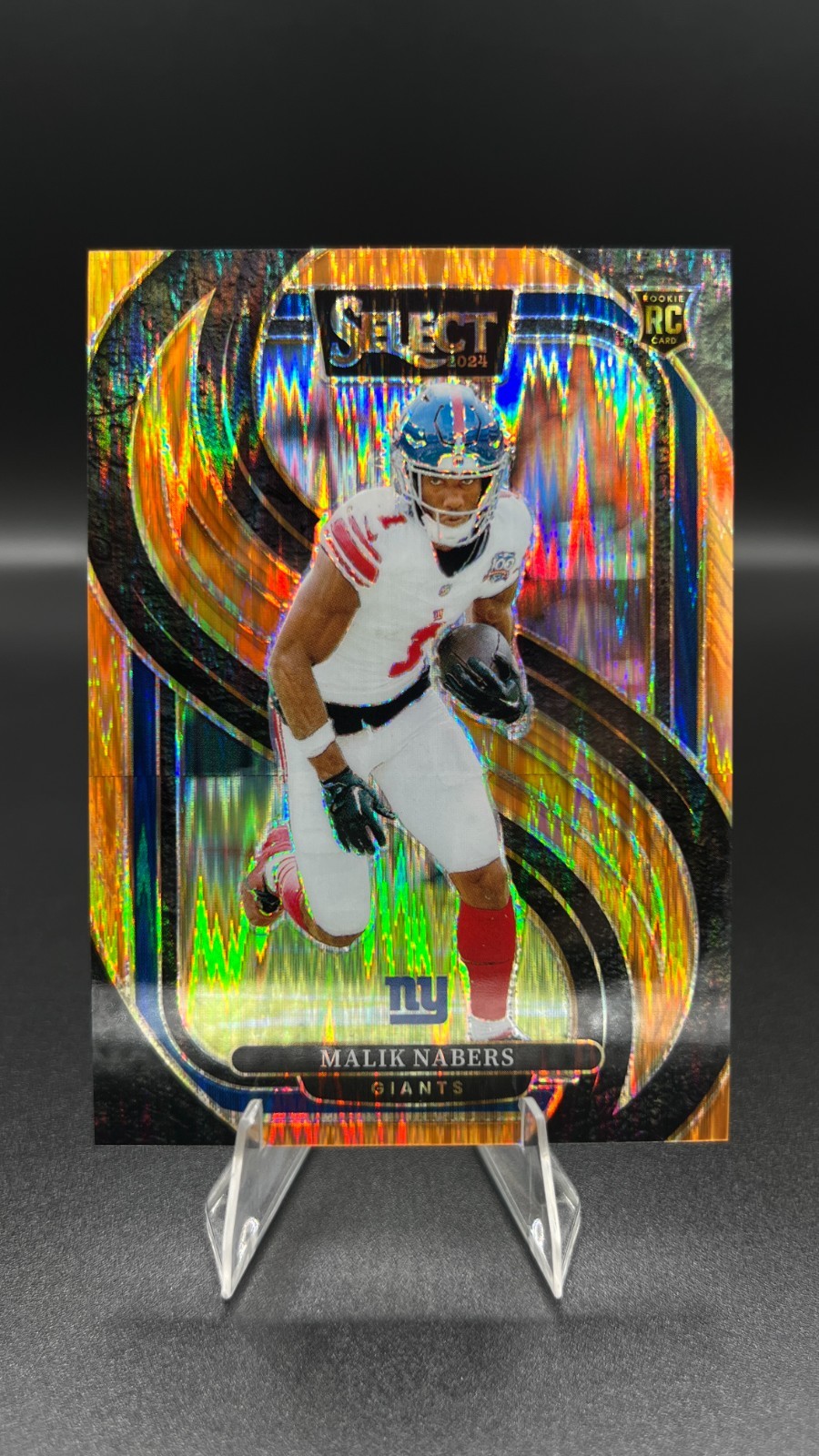 2024 Panini Select - Malik Nabers - Orange Shock Premier Level /399 #116 (RC)