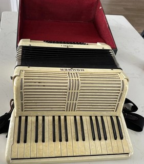 Fisarmonica Vintage Art Decò Hohner VERDI I 34 tasti funzionante come da foto