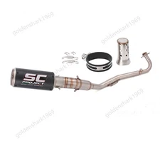 For Kawasaki Z125 Pro 2017-2025 Complete Exhaust System Link Pipe Carbon Muffler