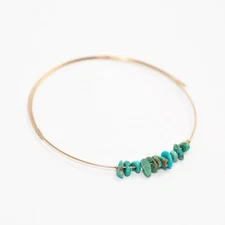 Turquoise agete K10 Yellow Gold  Bracelet Bangle  From Japan