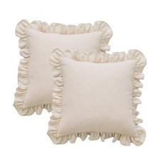 Waffle Weave Textured Throw Pillow Covers Set of 2 18" x 18" Pack of 2 Beige