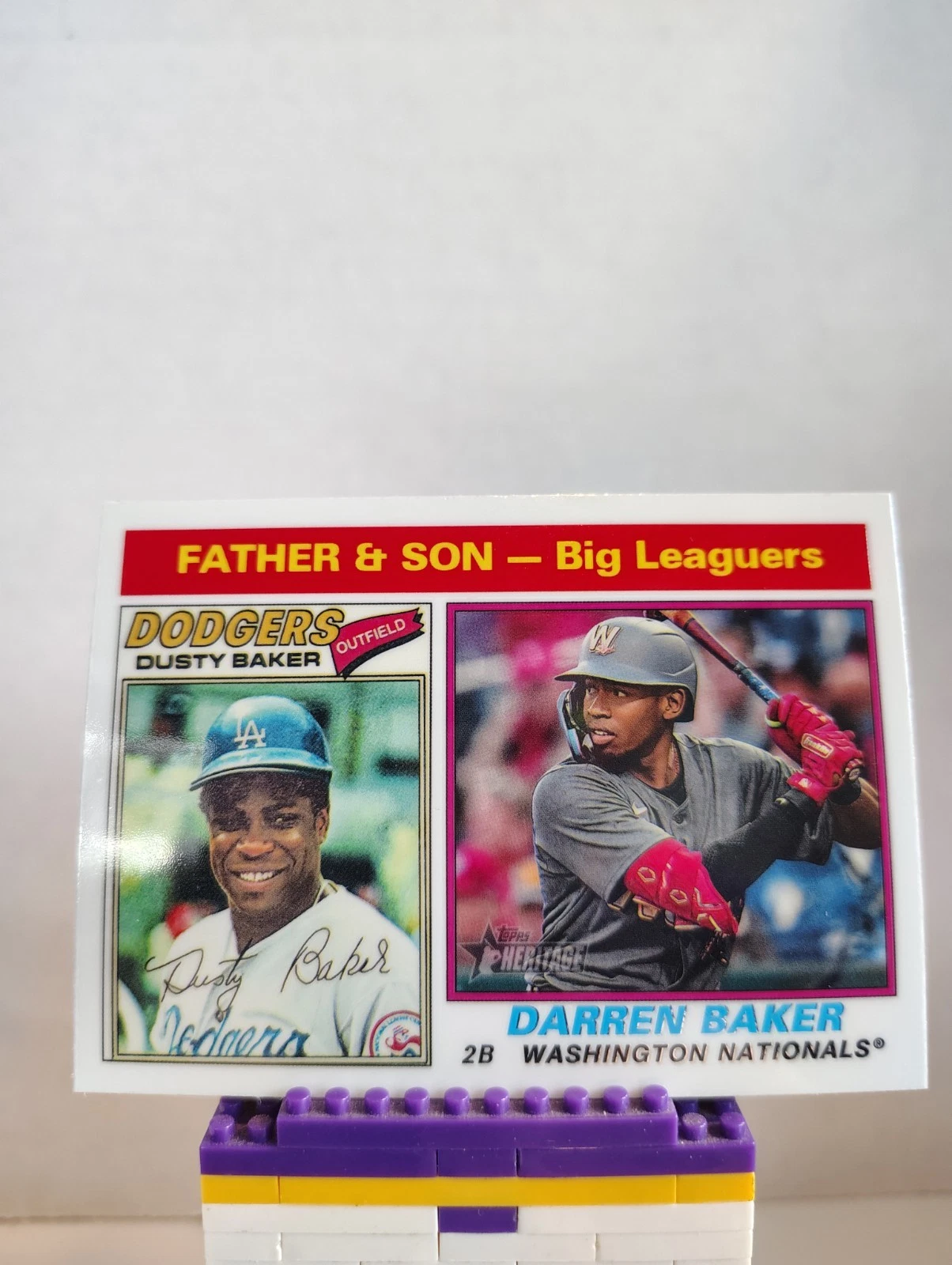 Dusty Baker Darren Baker 2025 Topps Heritage Chrome Father & Son #70