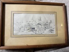 Seymour Remenick (1923 - 1999) "Landscape Scene" Pencil Drawing - Signed/Framed