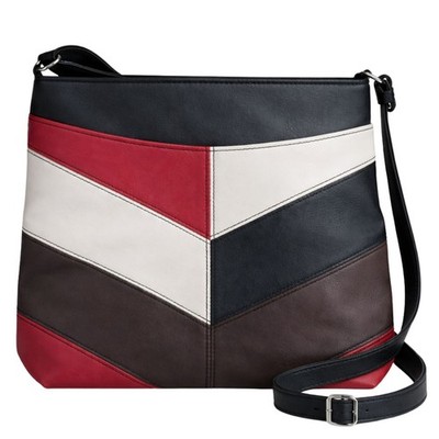 Colour Block Chevron Umhängetasche Damen Alltag Schulter Handtasche verstellbar