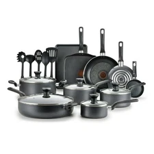 T-fal B087SKDW Easy Care 20-Piece Nonstick Cookware Set Thermospot - Gray