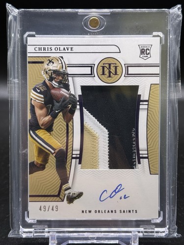 2022 National Treasures #167 Chris Olave RPA Patch Auto /49 Saints RC 🔥