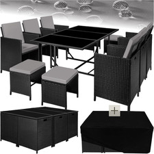 ® Set Di Mobili Poli Rattan, Arredamento Giardino Elegante, 6 Sedie Da Esterno, 