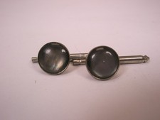 SINGLES 2 3/8" Gray MOP Round Vintage Formal Tuxedo Prom Shirt Stud c2026