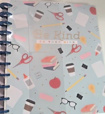 Undated "Be Kind" Teacher Happy Planner- Big Teacher Layout - 12 Months
