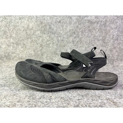 Merrell Terran Ari Lattice Sandals Womens 10 Black Q Form 2 Leather Mesh Hiking
