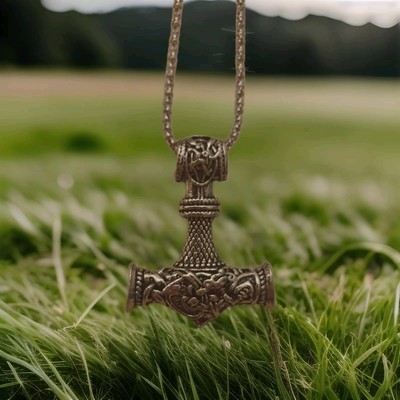 Thors Hammer Kette Anhänger Wikinger Vikings Mjölnir Silber 