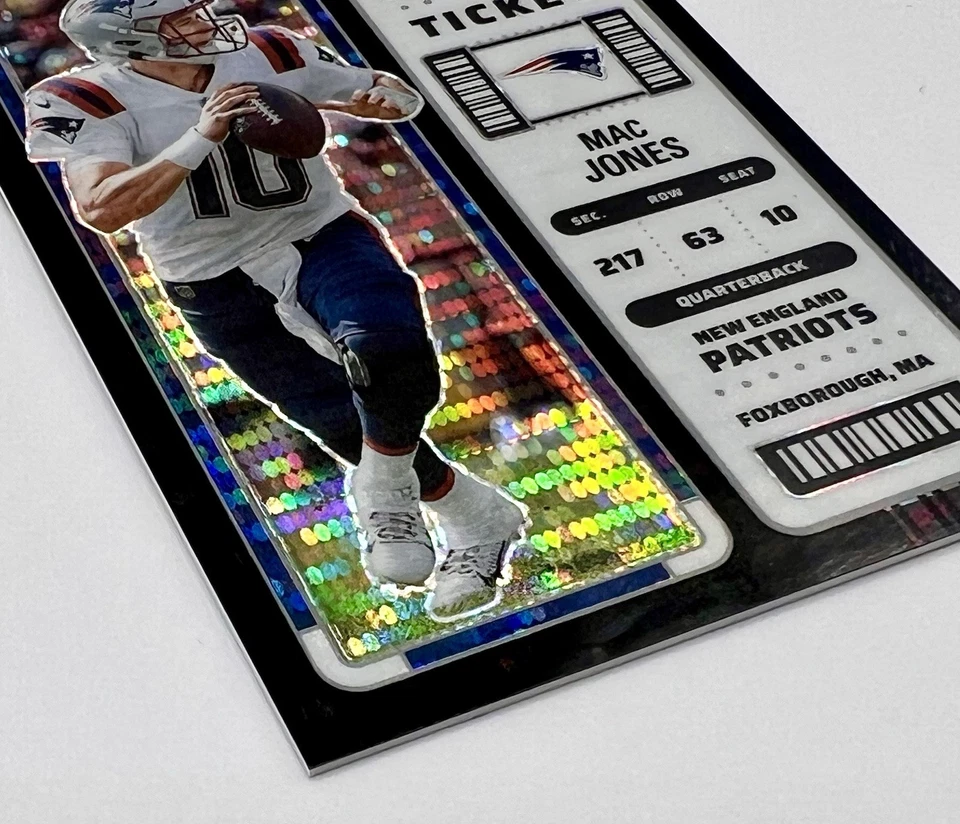 2022 Panini Contenders Optic Season Ticket Mac Jones BLACK PULSAR /5 - Image 3 of 4
