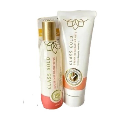 Class Gold Kit Multibeneficios, Aceite, Crema Dermoaclarante y Agua Micelar.