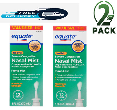 Equate Maximum Strength No Drip Severe Nasal Congestion Relief 1 fl oz (2 pack)