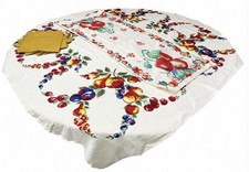 Vintage Fruit Berry Tablecloth Runner Set 6 Napkins Mid Century Kitchen Decor