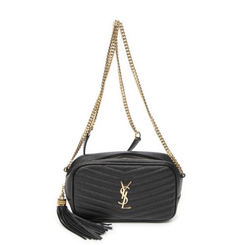 Yves Saint Laurent Mini Lou Camera Bag Quilted Leather Black Unisex #BCP4685
