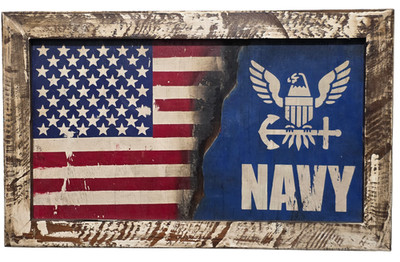 28'' x 17'' Wooden United State Navy Wall Art