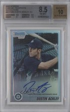 2010 Bowman Chrome Prospects Refractor 111/500 Dustin Ackley BGS 8.5 Auto 9gj