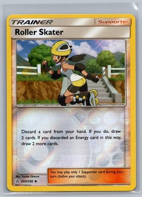 Reverse Holo Roller Skater 203/236 Uncommon Cosmic Eclipse Pokemon LP