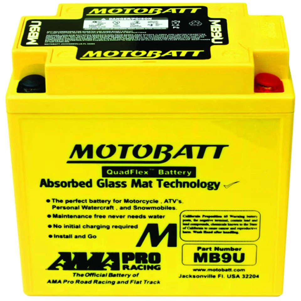 Motobatt MB9U 11Ah Battery For Yamaha DT125 Enduro 125 74-81 Foto 2 de 3