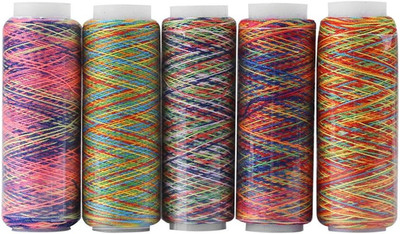 Multicolor Thread Set, 5 Spulen Von Polyester Thread Yard, Veränderte Polyester 