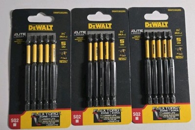 3 Dewalt Elite Series DWAFE3SQ2IR5  3 1/2  SQ2 Impact Bits 5 Pc