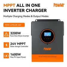 PowMr 3200W 24V All In One Solar Inverter 110VAC Off-Grid 100A MPPT Controller 