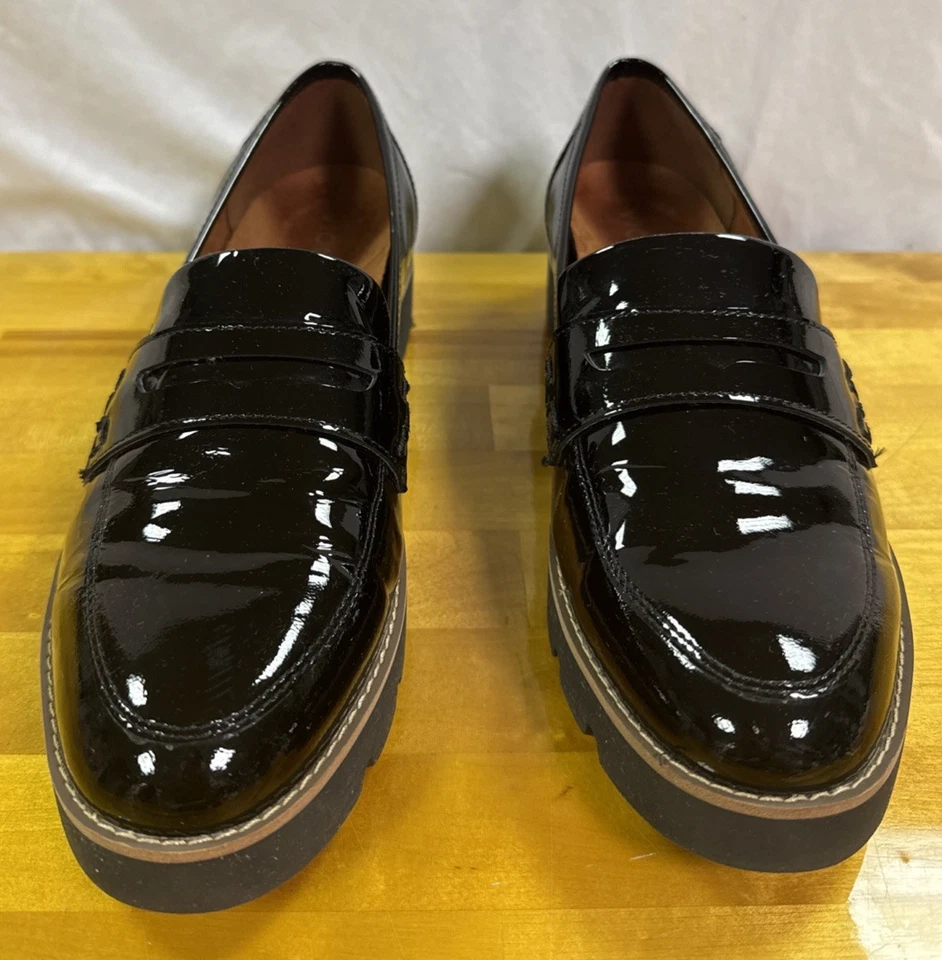 Mocasines Vionic Cheryl Penny negros brillantes charol para mujer talla 10 en muy buena condición Foto 3 de 4