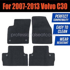 Replacement Front Rear Floor Mats Carpet Velour For 2007-2013 Volvo C30 Black