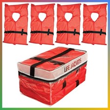 Outdoor Storage Bag Universal Life Jacket Adult Orange 4pk