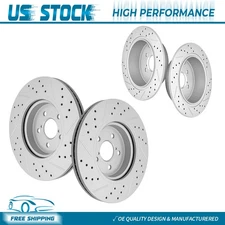 Front+Rear Drilled Disc Brake Rotors for 2018-2023 Subaru Impreza Crosstrek Gas