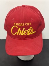 VINTAGE NFL Kansas City Chiefs Script Snapback Red Sports Specialities Hat/Cap