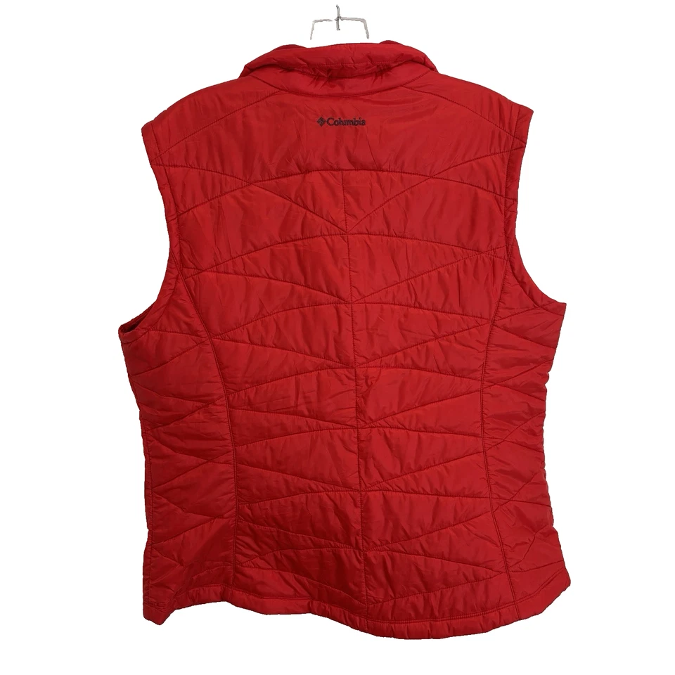 Columbia Omni Shield Quilted Red Vest Women's XL Omni Heat Insulation Zip Up - Image 3 of 4
