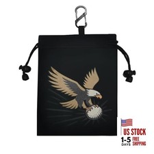 Golf Valuables Pouch, Golf Balls Bag with Drawstrings and Carabiner Clip,