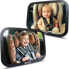 Baby Car Mirror Rear Facing 2 Pack - 100 Shatterproof Shakeproof, Award-Win