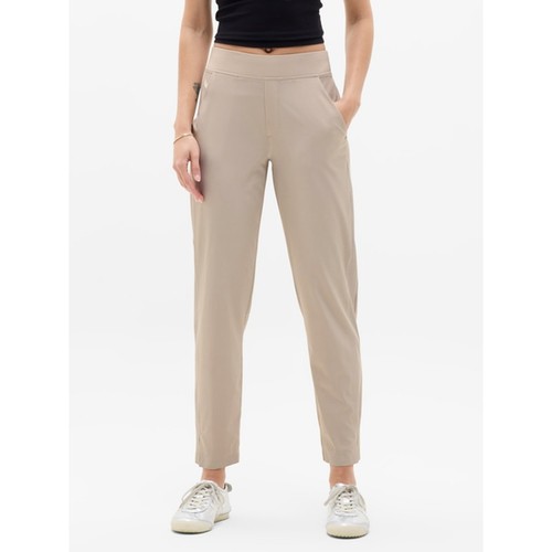 Pantalón al Tobillo Athleta Brooklyn Talla 16 Beige Deportivo Yoga Gimnasio Atlético Aire Libre Activo