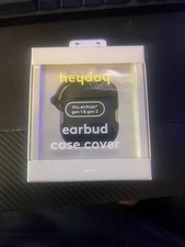 heyday Earbud Case Cover, Black, Fits Airpods Gen 1  Gen 2 New