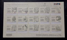 2015 ITALIA FRANCO. FOGLIETTO EXPO MILANO  . LIEVE PIEGA IN UN ANGOLO, VEDI FOTO