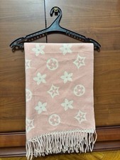 1Louis Vuitton Italy Silk Monogram LV Gray Long Scarf Shawl37