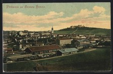 Pribram, Bahnhof in der Stadt, Ansichtskarte 1906 