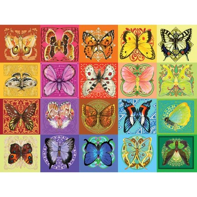 1000 Pieces Flights Of Fancy Puzzle mandala style Rainbow Butterflies Moths New
