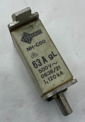 E BAMAT NH-C00 FUSE BLOCK 63A gl 500V 0636/21 120kA NHC00 FUSE