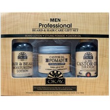 OKAY Men's 3 Pc Professional Beard  Hair Care Gift Set - 12 oz