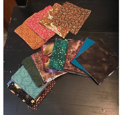 Assorted Cotton Fabric Remnants Patchwork Quilting Charm Squares Multi Pattern