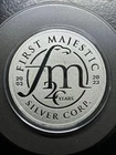 20 Year FIRST MAJESTIC ONE TROY OUNCE .999 FINE SILVER COIN ROUND in capsule