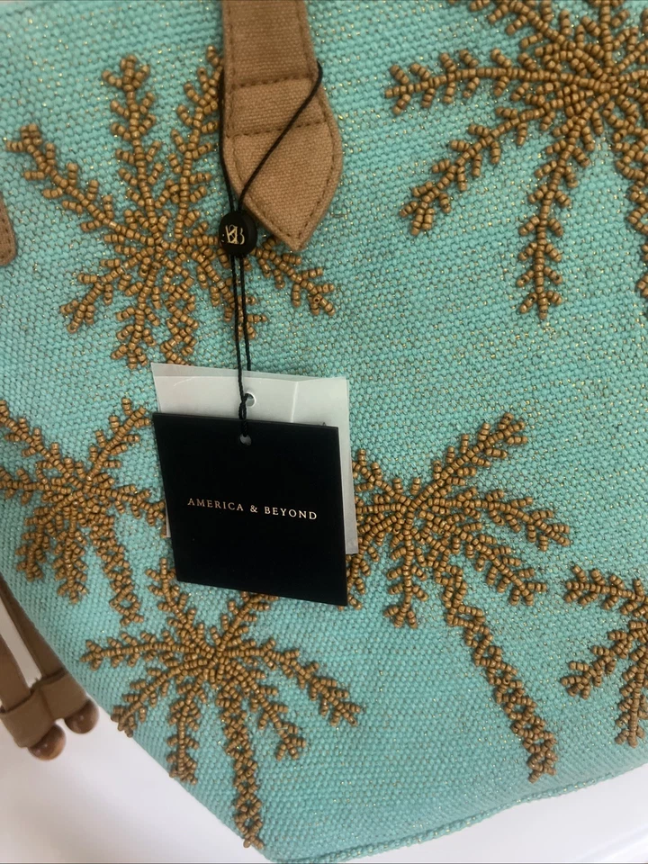 Bolso de Mano America Beyond con Cuentas Diseño Palmera Foto 2 de 4