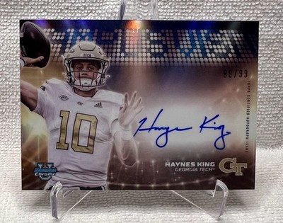 Haynes King 2025 Bowman Chrome U Campus Visit On-Card Auto /99 Georgia Tech SSP