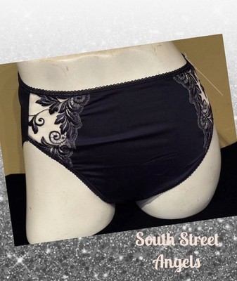 SOMA  ~ NAVY BLUE SENSUOUS LACE VANISHING EDGE HIGH LEG BRIEF PANTIES ~  XL