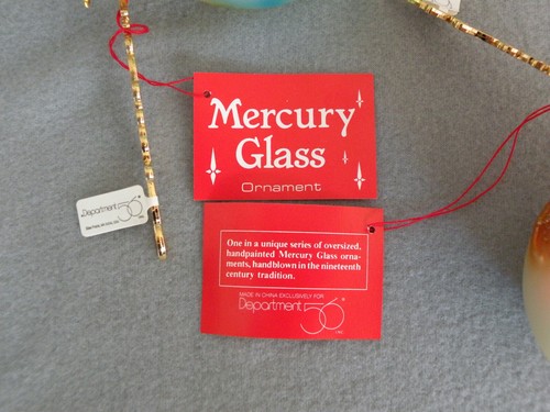 Dept 56 Christmas Mercury Glass Ornaments / World Globe Planet Earth, Santa Moon - Picture 11 of 12